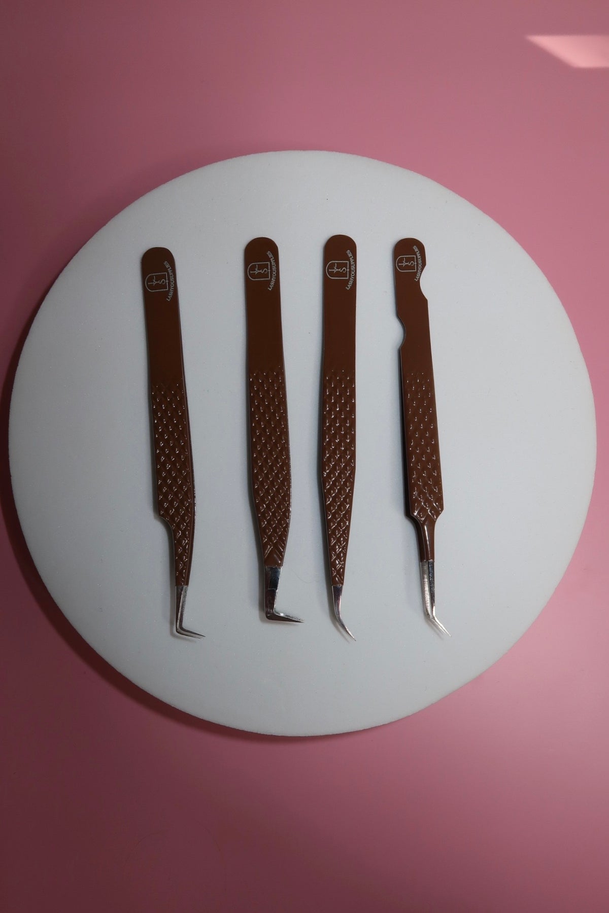 Brown Silver Tip Tweezers